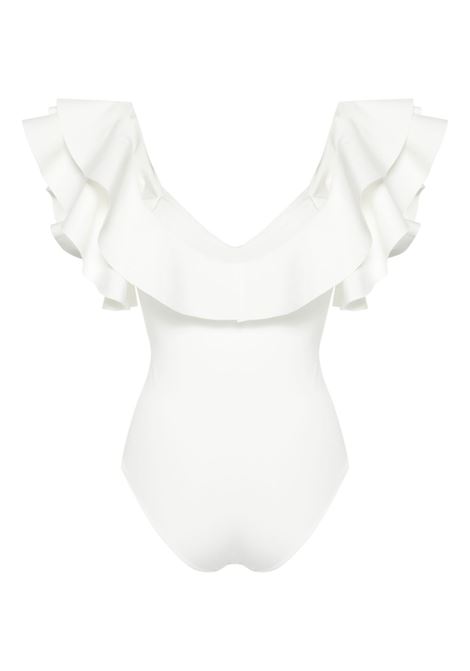 Wite Santa ruffled swimsuit Maygel Coronel - women MAYGEL CORONEL | BD018WHT